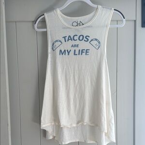Chaser Women's Cream Tank Top - Tacos Are My Life